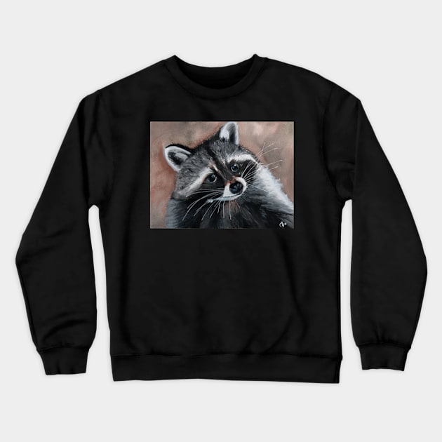 Raccoon Crewneck Sweatshirt by AlieBlackArt